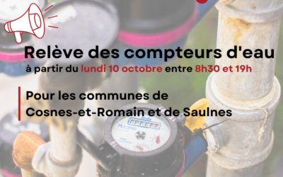 Relève des compteurs d’eau dans les communes de Cosnes-et-Romain et de Saulnes